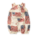Load image into Gallery viewer, American Flag Baby Girl Bubble Romper