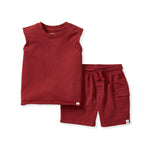 Load image into Gallery viewer, Acid Wash Red Boy Tee &amp; Shorts Set - Brick