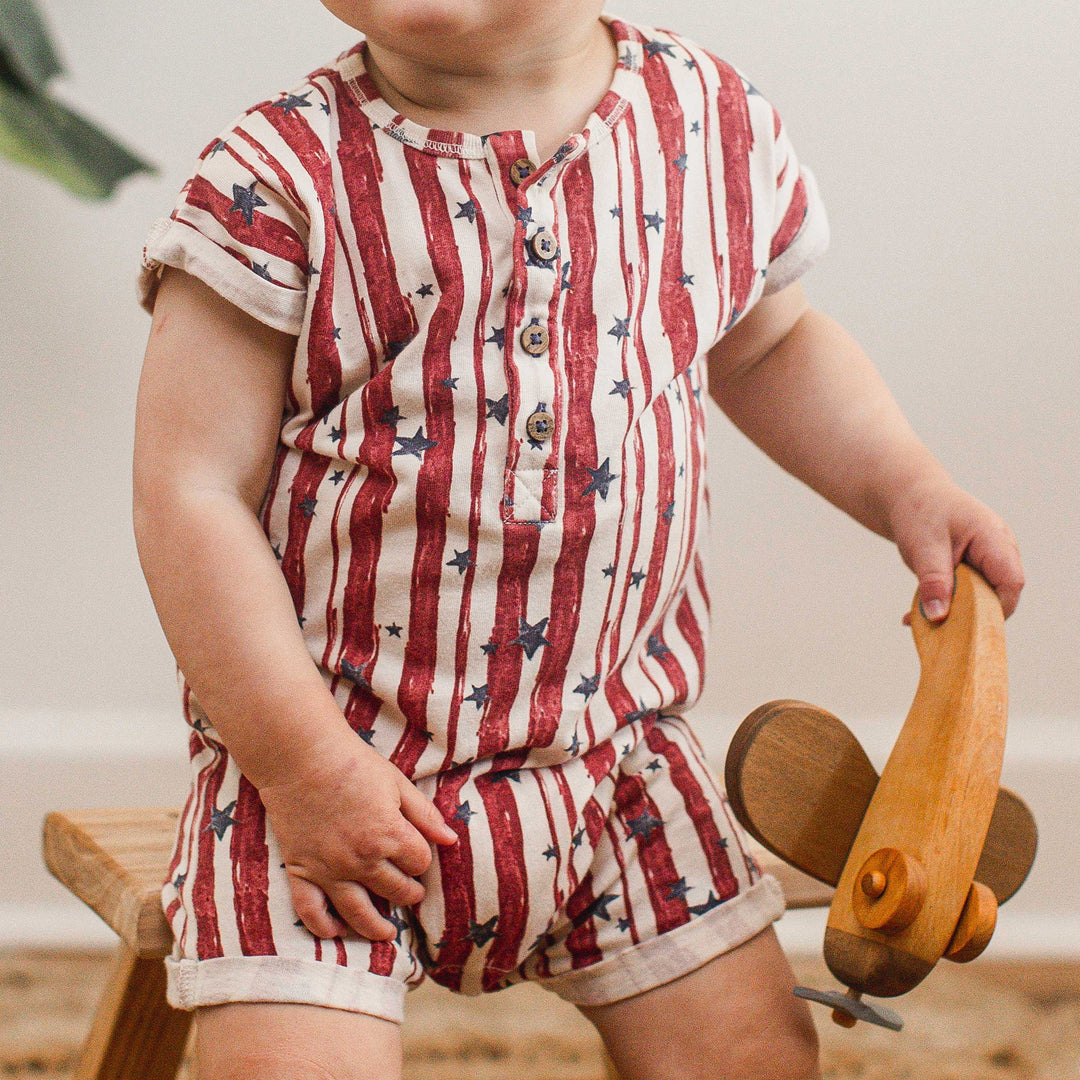 Stars & Stripes Baby Boy Romper