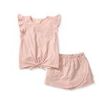 Load image into Gallery viewer, Organic Girl Slub Tee &amp; Shorts Set