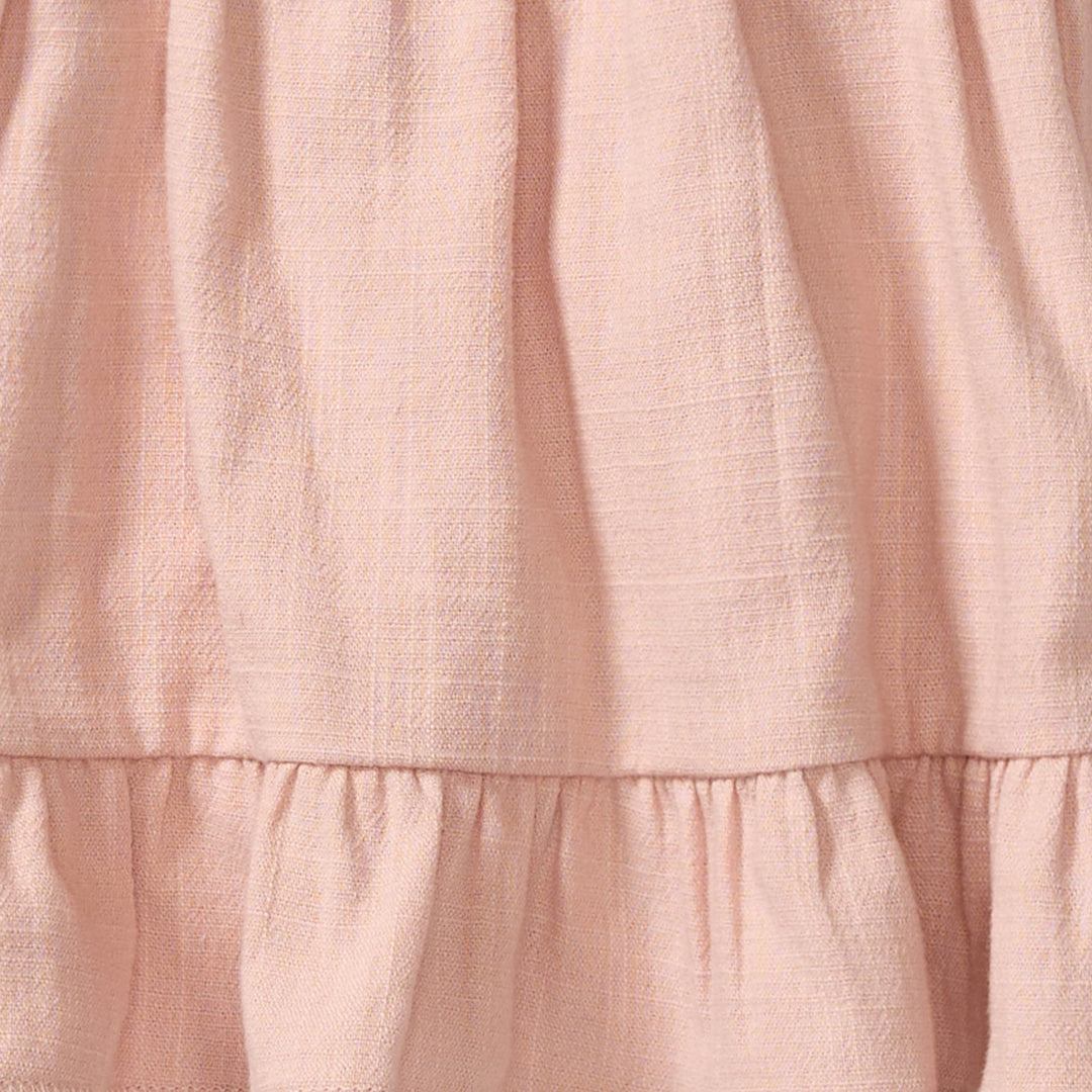Check Gauze Organic Pink Dress