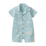 Load image into Gallery viewer, Port Town Organic Baby Boy Romper
