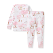 Cherry Blossom Tree Organic Cotton Two-Piece Pajamas