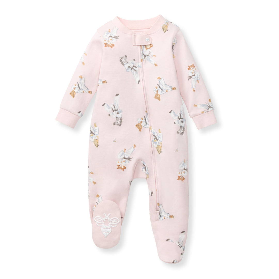 Karate Creatures Organic Cotton Sleep & Play - Chalky Pink