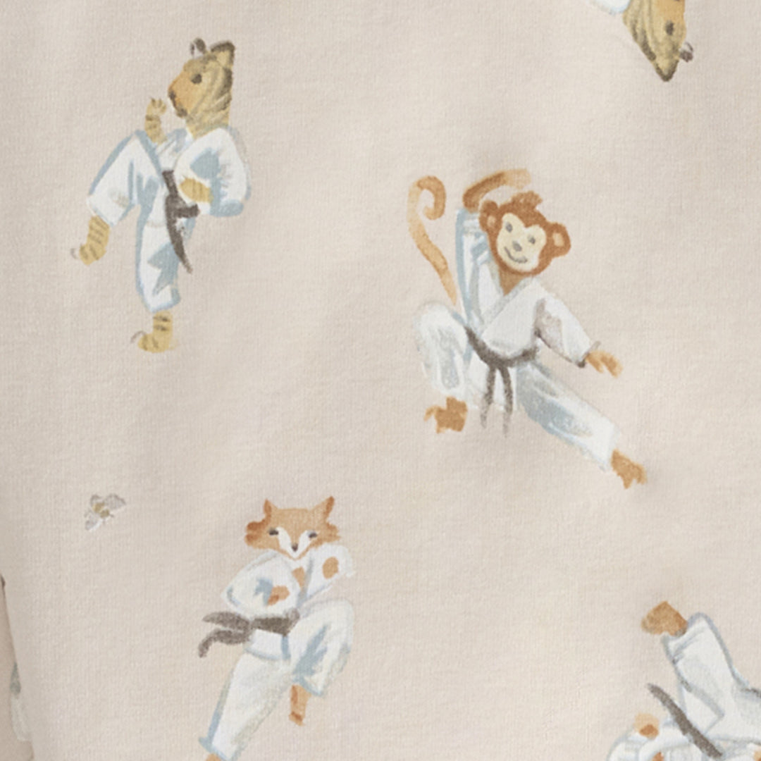 Karate Creatures Organic Cotton Two-Piece Pajamas - Rain Cloud