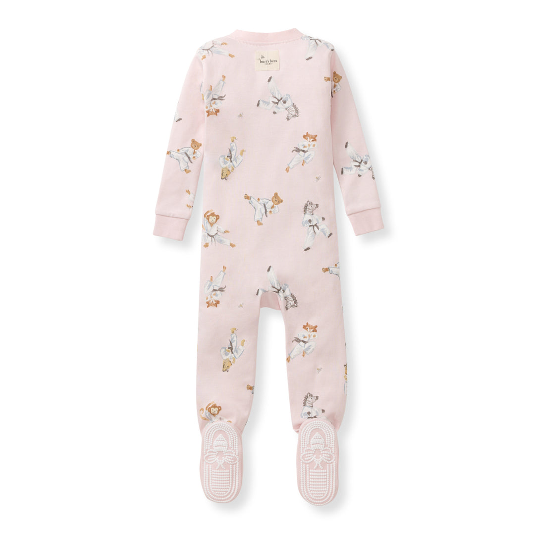 Karate Creatures Organic Cotton Sleeper - Chalky Pink