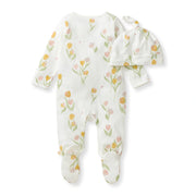 Tulip Fields Baby Girl Jumpsuit & Hat Set