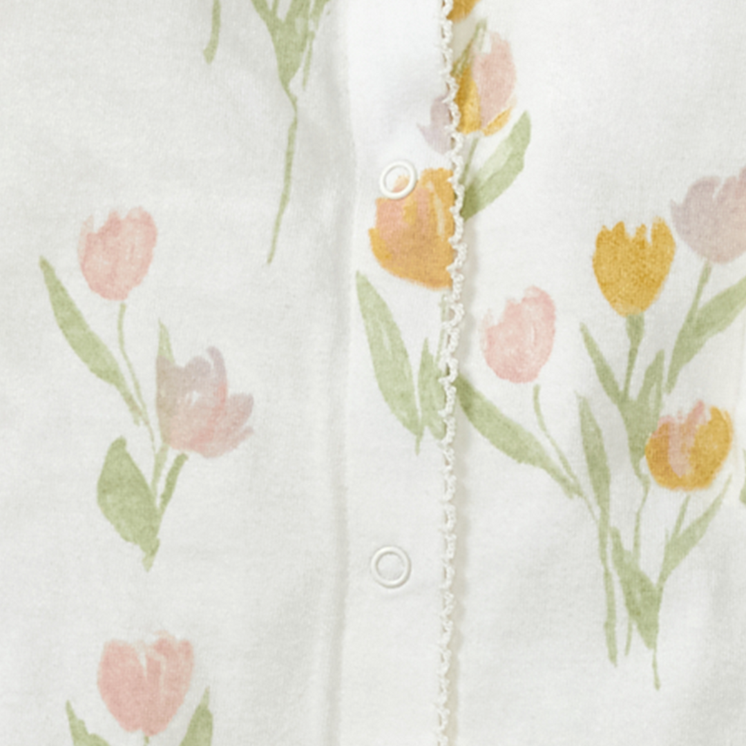 Tulip Fields Baby Girl Jumpsuit & Hat Set