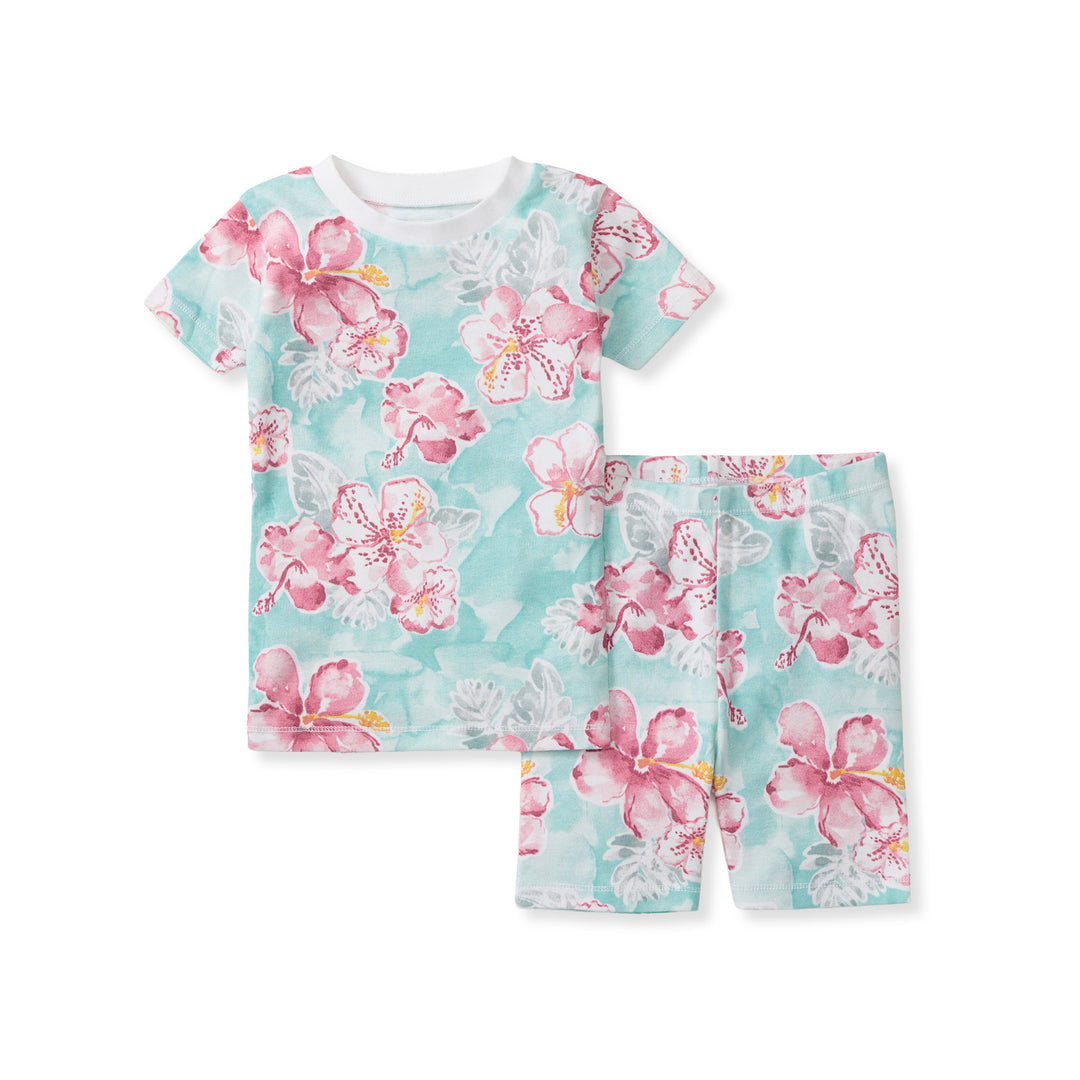 Painted Hibiscus Organic Cotton Two-Piece Pajamas