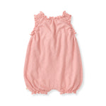 Load image into Gallery viewer, Chunky Slub Pink Baby Girl Romper