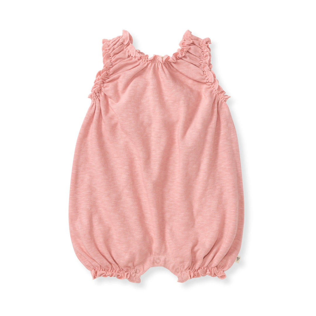 Chunky Slub Pink Baby Girl Romper