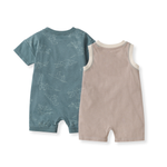 Load image into Gallery viewer, Origami Dinos Baby Boy 2 Pack Romper Set