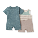 Load image into Gallery viewer, Origami Dinos Baby Boy 2 Pack Romper Set
