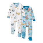 Load image into Gallery viewer, 2 Pack Nordic Hero &amp; Viking Ships Organic Cotton Sleeper Footed