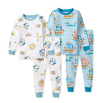 Load image into Gallery viewer, 4 Piece Nordic Hero &amp; Viking Ships Organic Cotton Two-Piece Pajamas