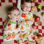 Load image into Gallery viewer, Product Image 2 of Apple Picking Organic Cotton Sleeper Footed