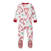 Candy Cane Love Organic Cotton Sleeper Footed
