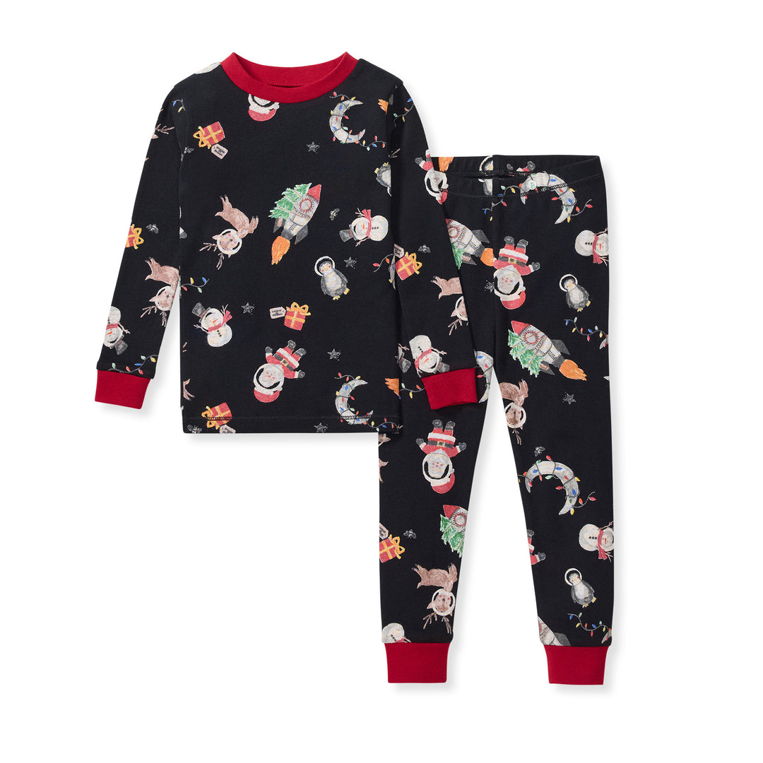 Christmas In The Cosmos Organic Cotton Two-Piece Pajamas
