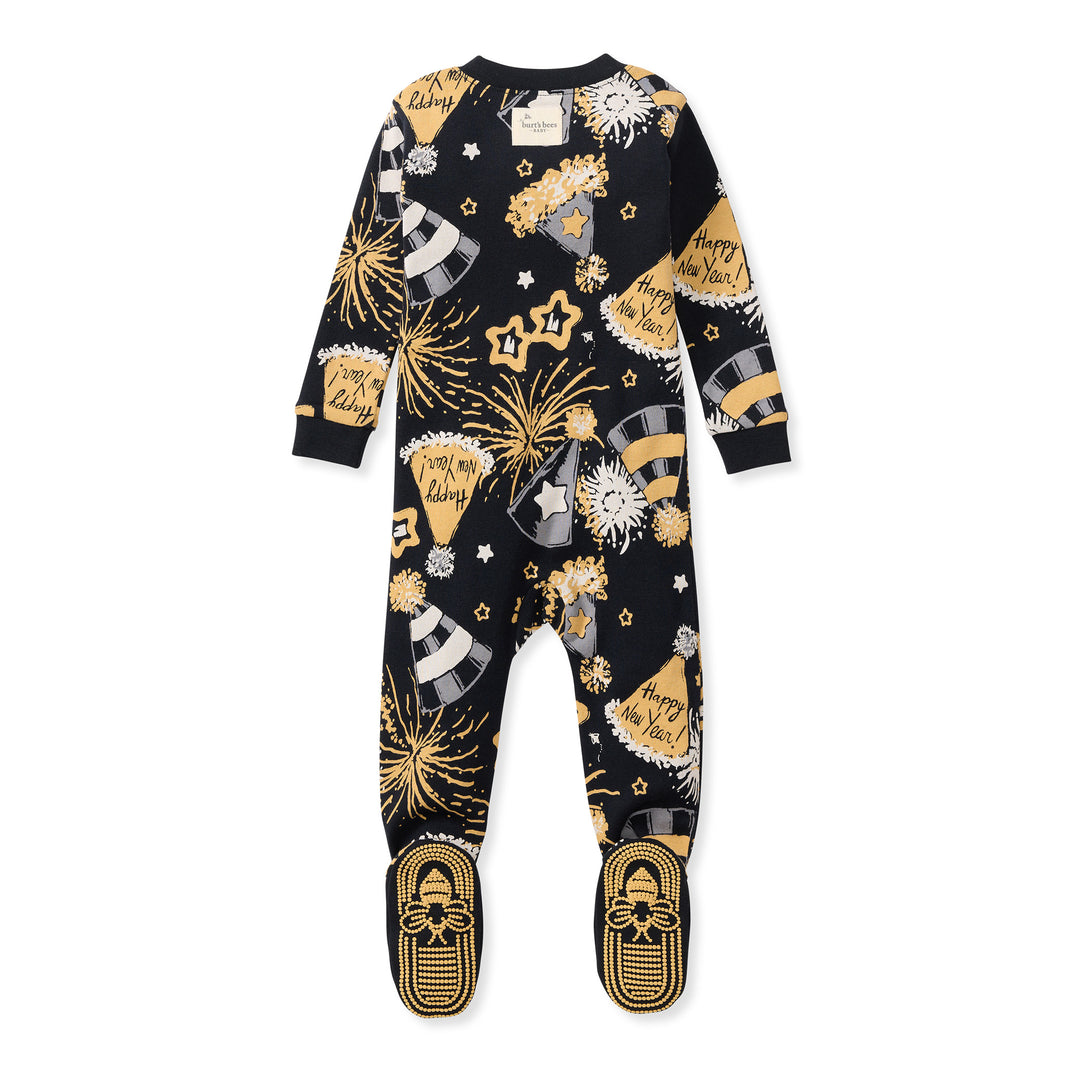 NYE Party Organic Cotton Sleeper Footed