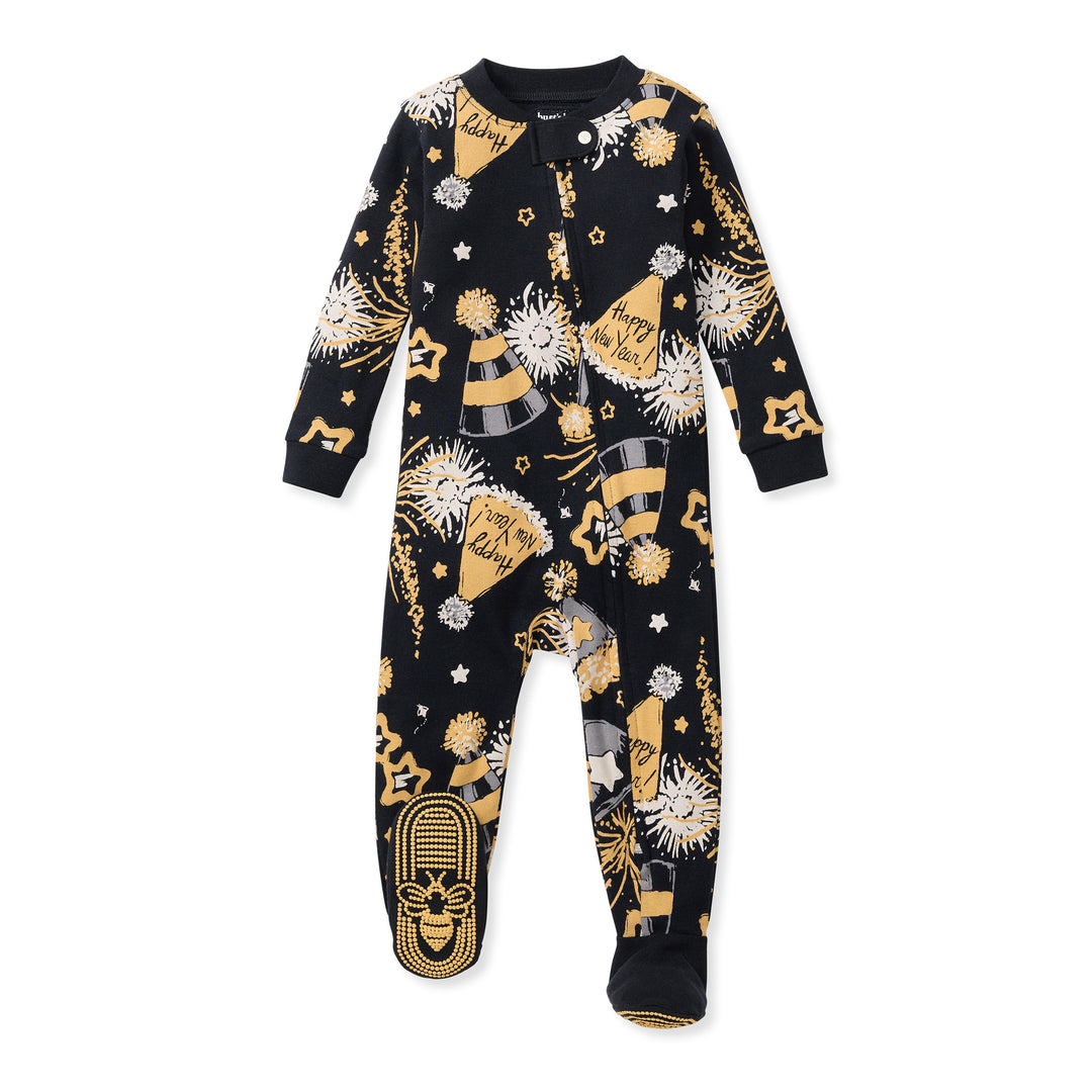 NYE Party Organic Cotton Sleeper Footed