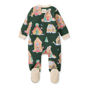 Gingerbread Houses Organic Cotton Sleep & Play Footed