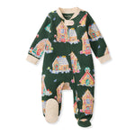 Load image into Gallery viewer, Gingerbread Houses Organic Cotton Sleep &amp; Play Footed