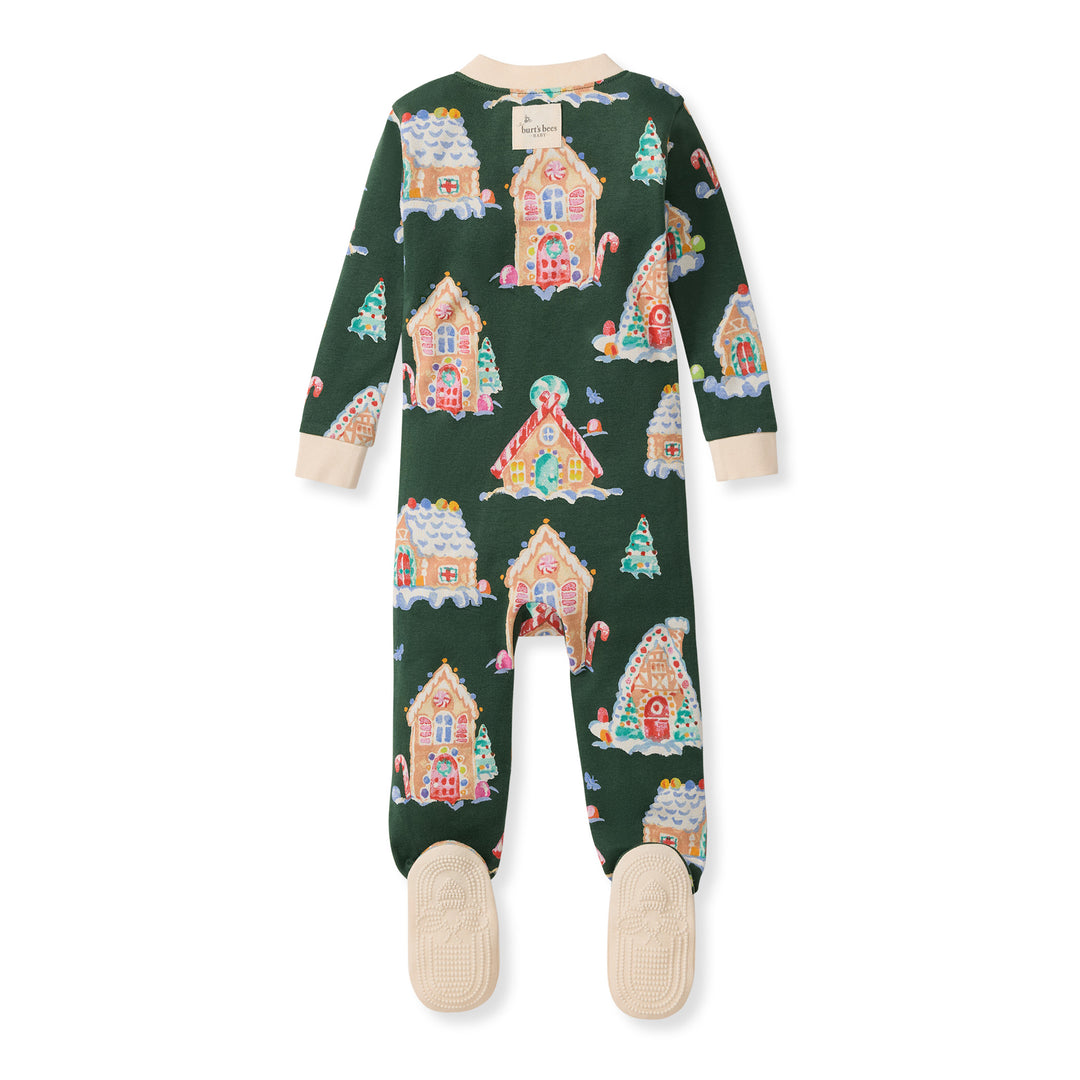 Gingerbread Houses Organic Cotton Sleeper Footed