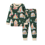 Load image into Gallery viewer, Gingerbread Houses Organic Cotton Two-Piece Pajamas