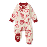 Load image into Gallery viewer, Nostalgic Christmas Organic Cotton Sleep &amp; Play Footed