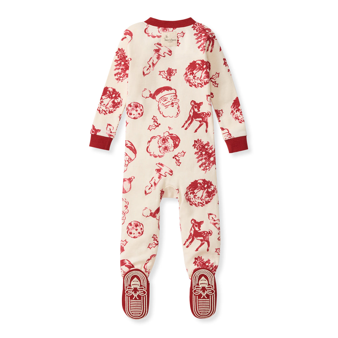 Nostalgic Christmas Organic Cotton Sleeper Footed