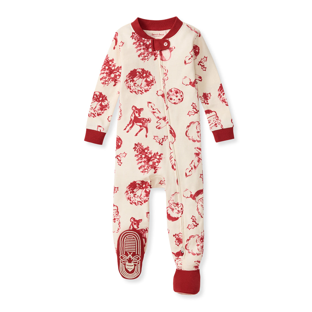 Nostalgic Christmas Organic Cotton Sleeper Footed