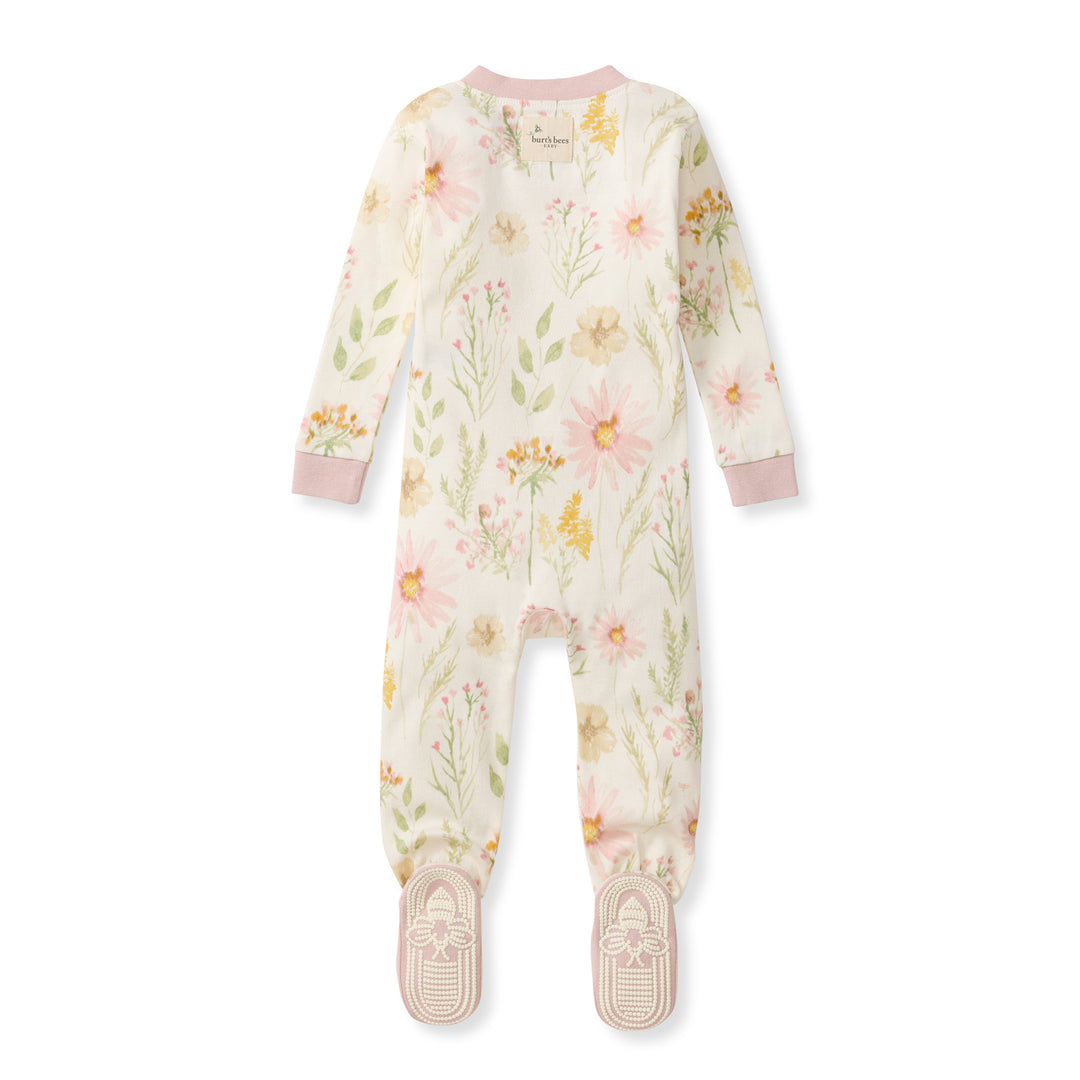 Wild Floral Organic Cotton Sleeper Footed