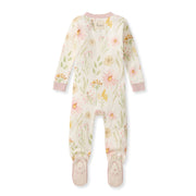 Wild Floral Organic Cotton Sleeper Footed