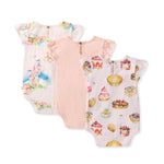 Load image into Gallery viewer, 3-Pack Pastry Shop &amp; Pretty Princess Baby Girl Bodysuits