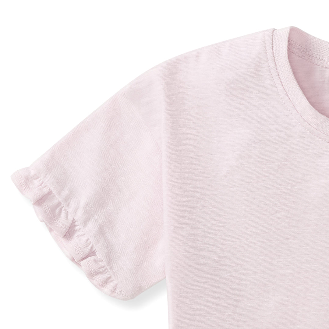 Drop Shoulder Ruffle T-Shirt