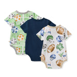 Load image into Gallery viewer, 3-Pack Field Goal &amp; Soccer Field Baby Boy Bodysuits