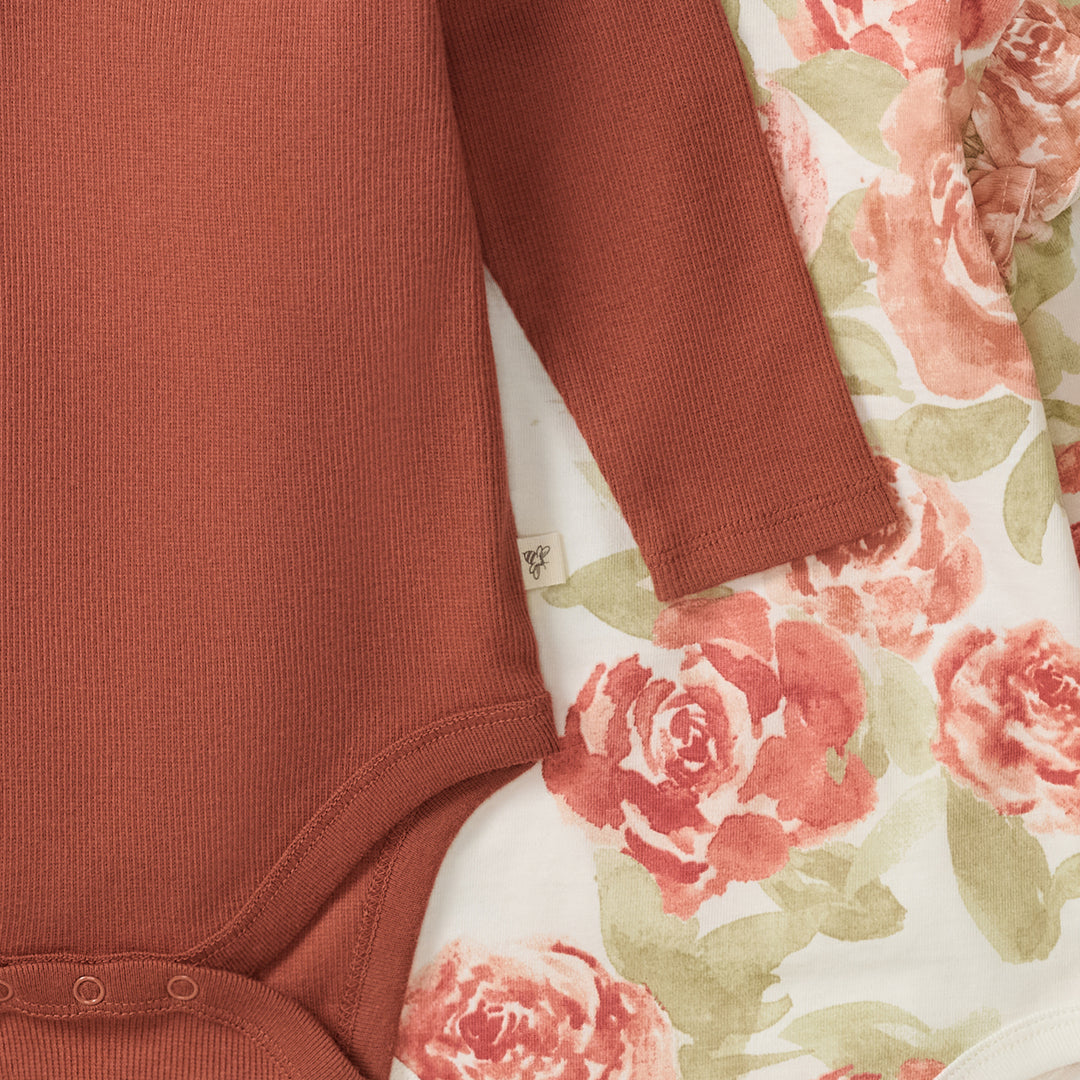 2 Pack Autumn Rose Bodysuits