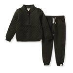 Load image into Gallery viewer, Quilted Organic Cotton Top &amp; Pants Set - Shadow
