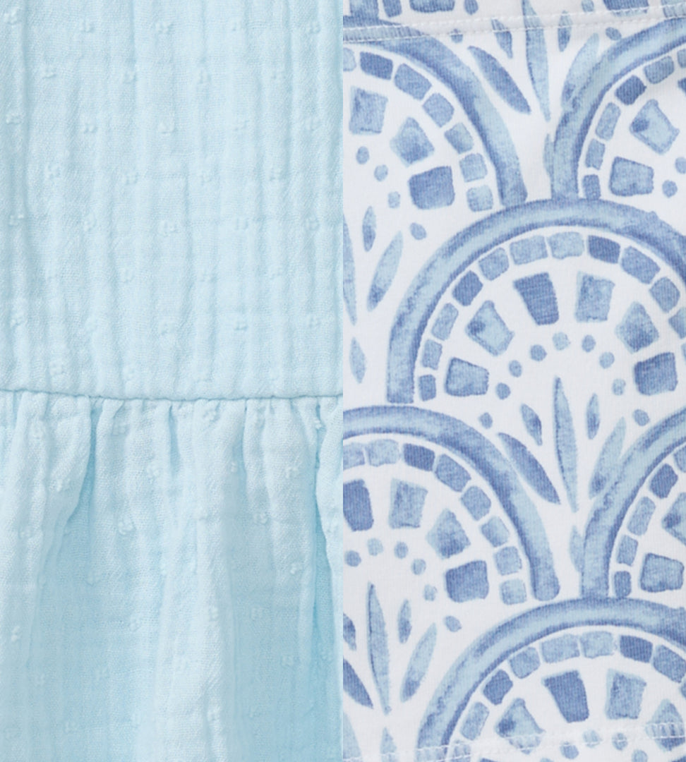Dotted Muslin Infant Set - Blue Herizon