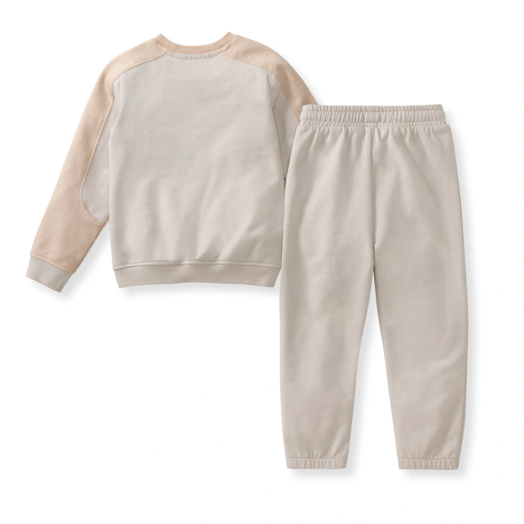 Seamed Organic Sweatshirt & Pants Set Back