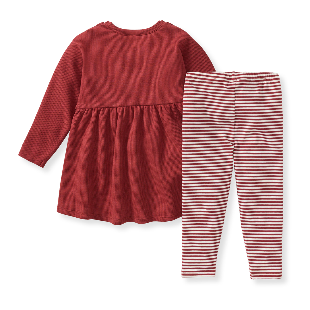 Thermal Organic Girl Tunic & Pants Set Back