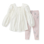 Load image into Gallery viewer, Ice Skates Organic Tunic &amp; Pants Set Back
