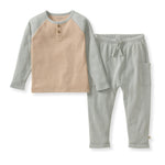 Load image into Gallery viewer, Organic Thermal Boy Tee &amp; Pants Set
