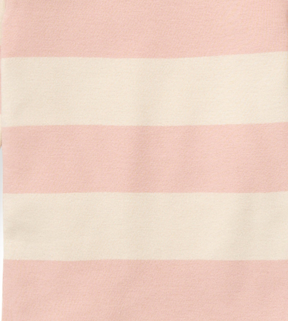 Rugby Stripe Organic Cotton Sleep & Play - Pink Sand