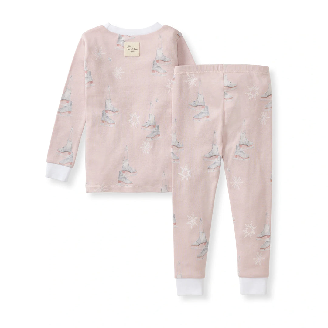 Ice Skates Organic Cotton Two-Piece Pajamas Back
