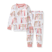 Sunrise Slopes Organic Cotton Two-Piece Pajamas - Organic Rose