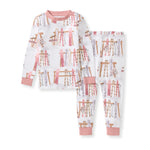 Load image into Gallery viewer, Sunrise Slopes Organic Cotton Two-Piece Pajamas - Organic Rose
