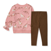 Horse Love Organic Girl Shirt and Pants Set