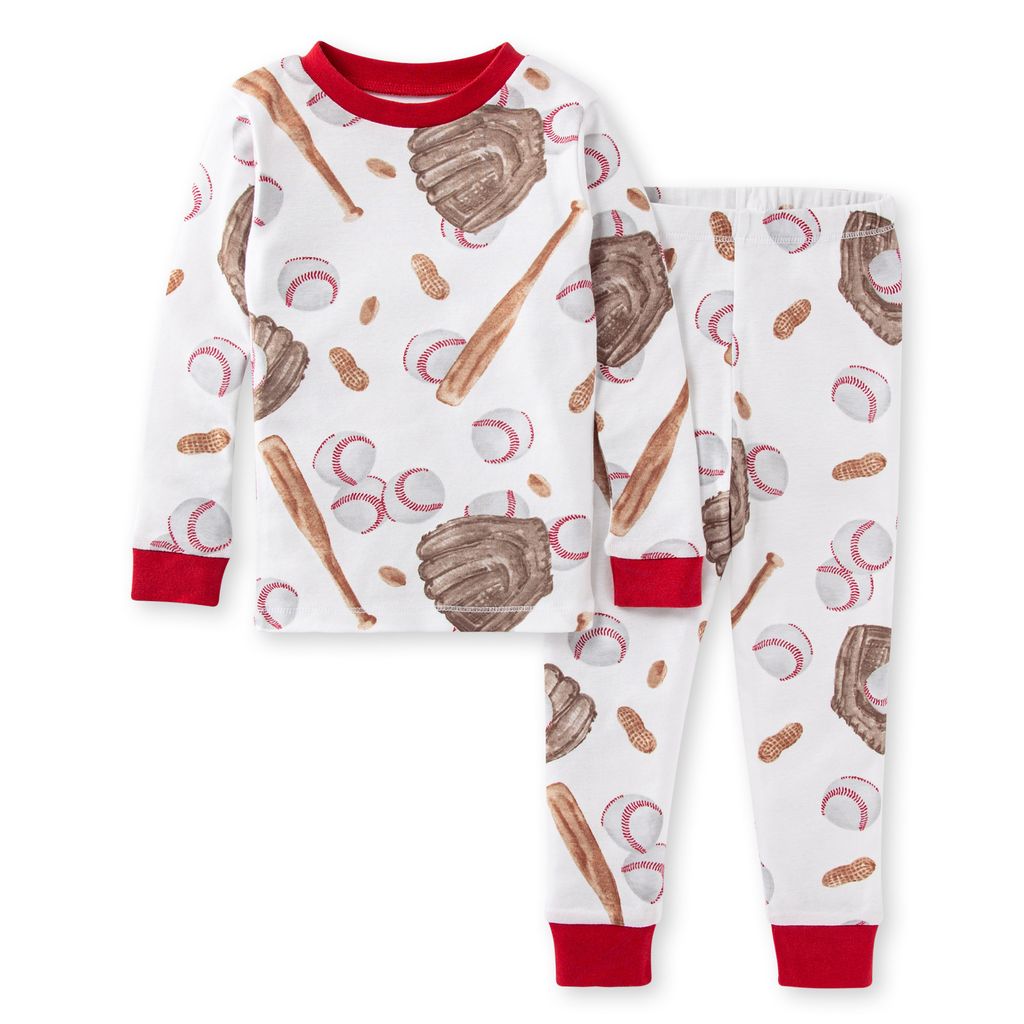 Baseball Organic Cotton Kid Tee & Pant PJ Set