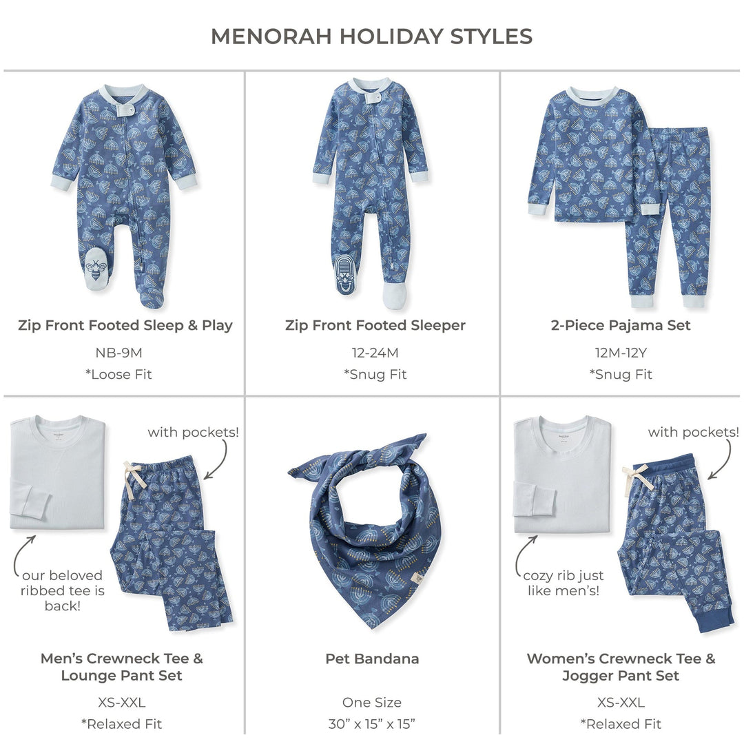 Menorah Matching Family Pajamas Style Grid